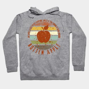 Grunge Sunset Rotten Apple Distressed An Apple a Day Keeps Everyone Away If You Throw It Hard Enough Hoodie